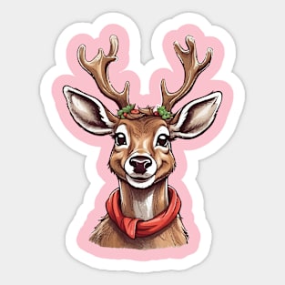 Goofy christmas deer Sticker